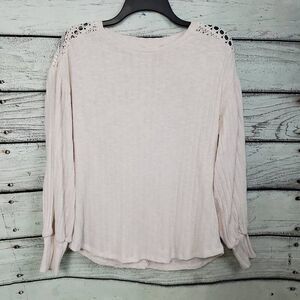 Maurices Small White Scoop Neck LS Top